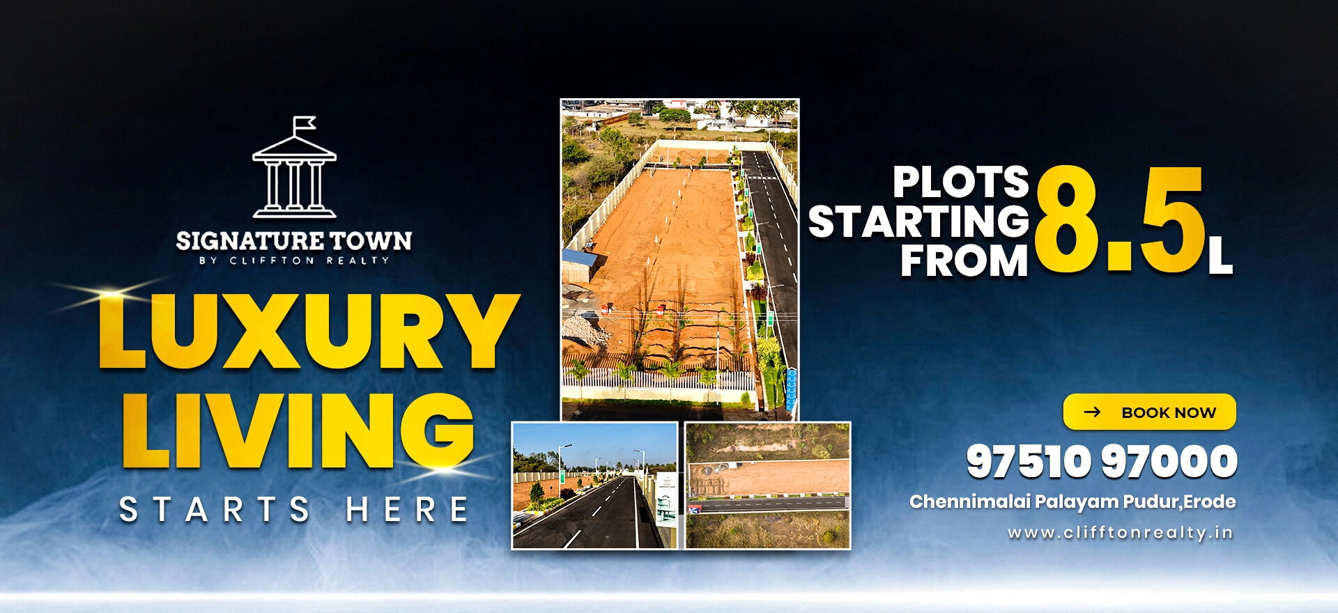 Crafted by Cliffton Infra, Signature Town stands as a benchmark in premium plotted developments